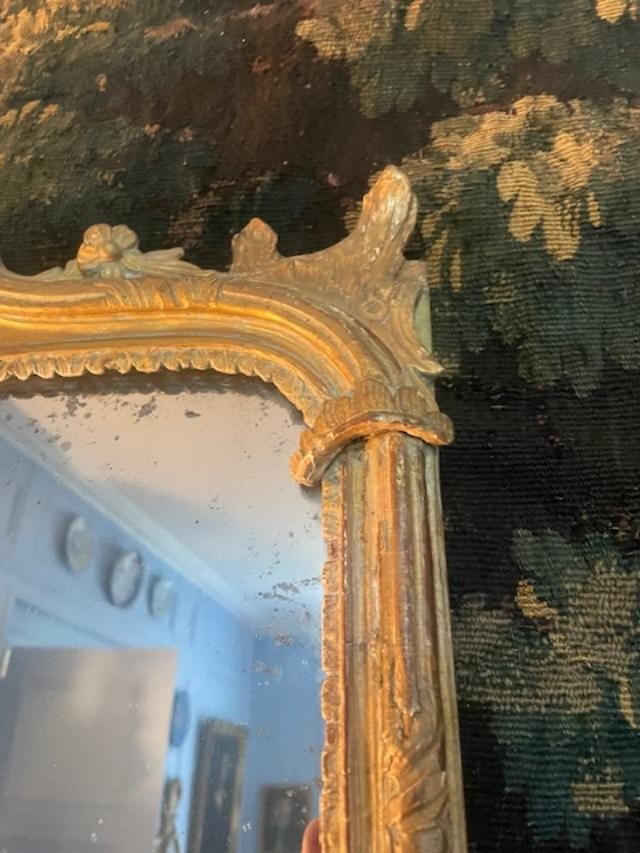 Miroir de boiserie 18 ème d'époque Louis XV-photo-1