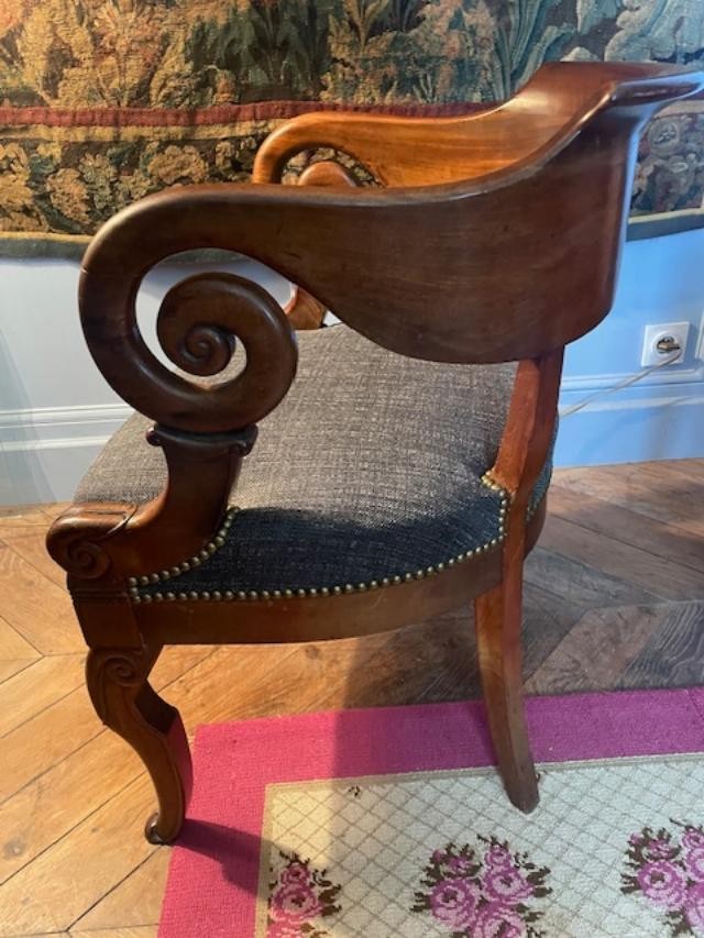 Mahogany Desk Armchair, Empire Period-photo-4
