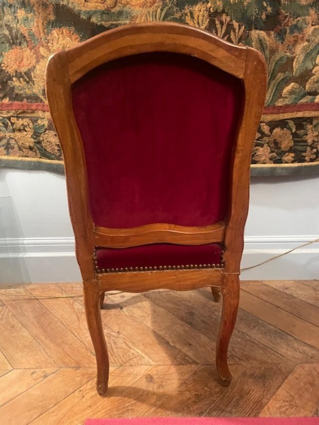 Chaise d'époque Louis XV en bois naturel-photo-4