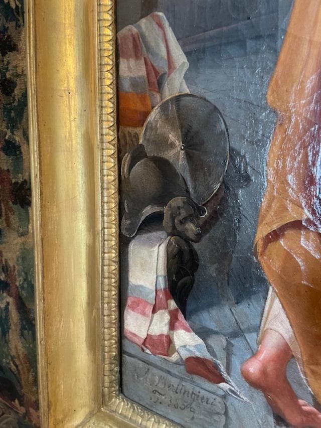 Important Mid-19th Century Oil On Canvas Depicting The Sacrificial Daughter Of Jephthah-photo-1