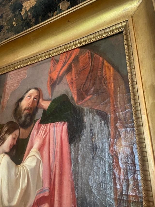 Important Mid-19th Century Oil On Canvas Depicting The Sacrificial Daughter Of Jephthah-photo-3