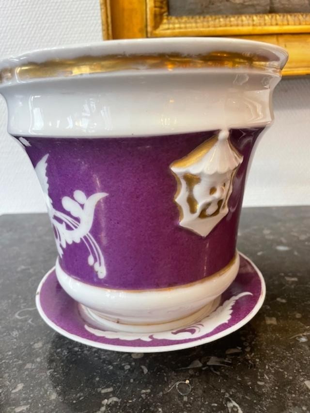 Paire de cache-pots en porcelaine de Paris-photo-2