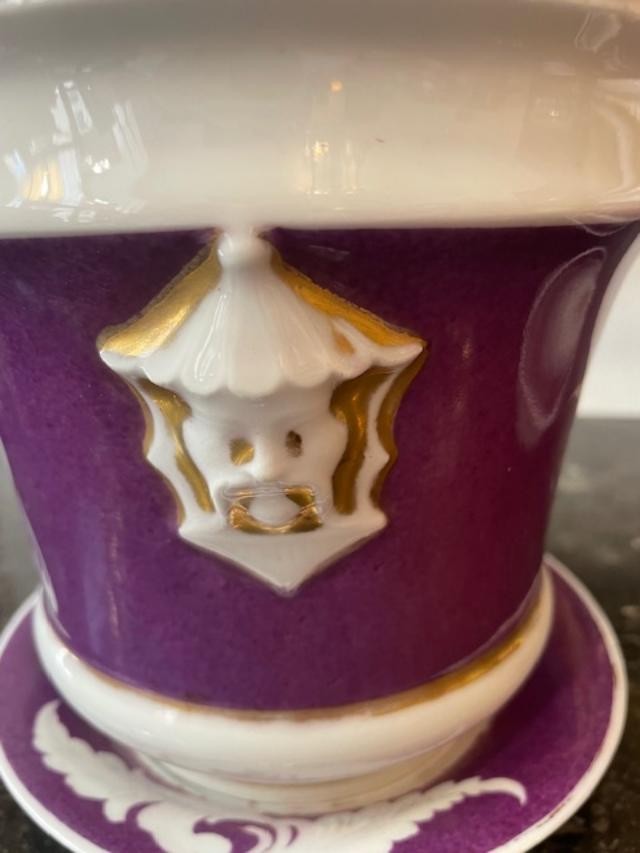 Paire de cache-pots en porcelaine de Paris-photo-3