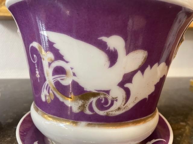 Paire de cache-pots en porcelaine de Paris-photo-1