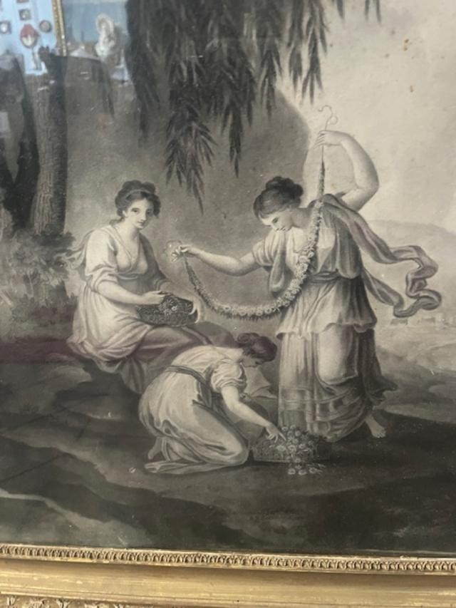 Fusain et lavis sur papier tout début 19 ème-photo-4