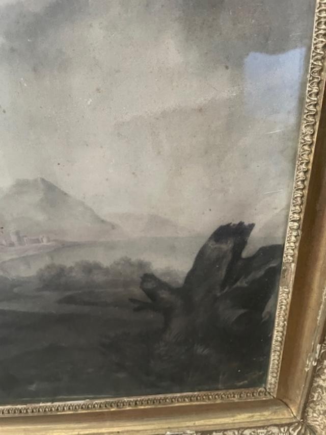 Fusain et lavis sur papier tout début 19 ème-photo-1