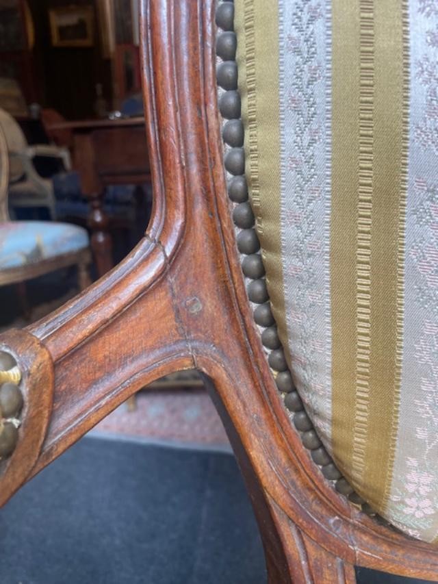 Pair Of 18th Century Louis XVI Period Medallion Armchairs-photo-7