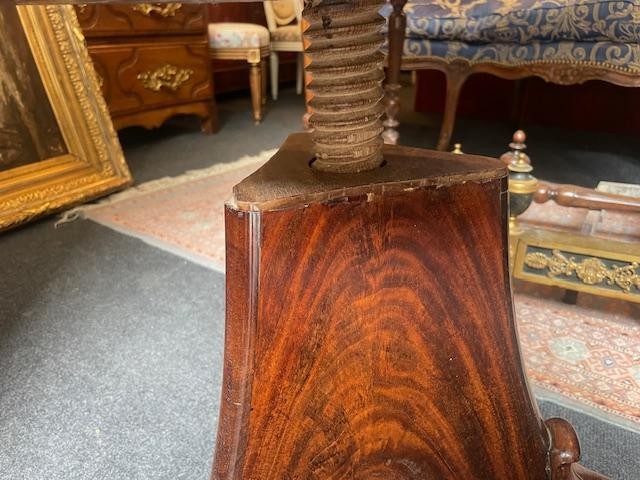 Tabouret de piano en acajou d'époque empire-photo-1