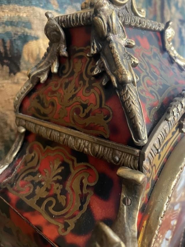 Cartel  en marqueterie Boulle de style Louis XV-photo-3