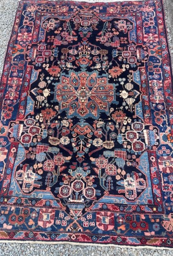 Wool And Cotton Carpet, Iran Circa 1960, Shah Period-photo-2