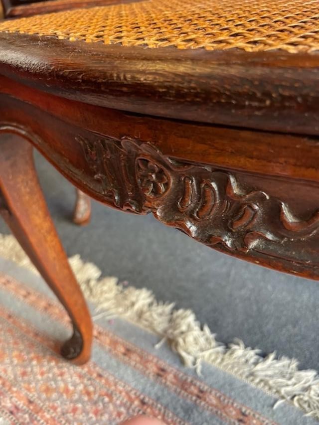 Pair Of 18th Century Louis XV Period Natural Wood Caned Chairs-photo-4
