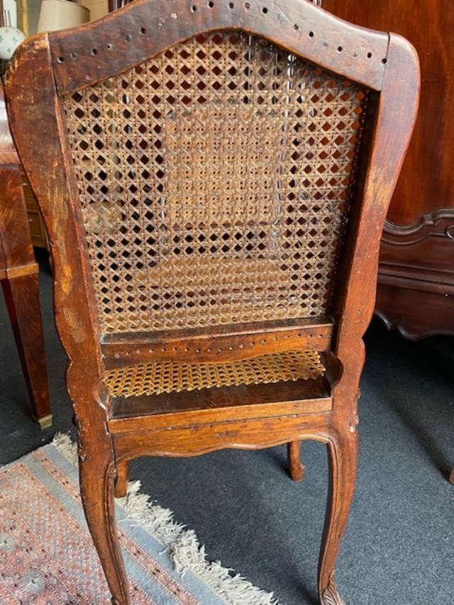 Pair Of 18th Century Louis XV Period Natural Wood Caned Chairs-photo-3