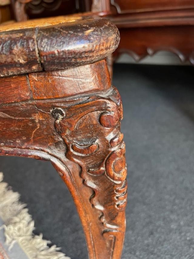 Pair Of 18th Century Louis XV Period Natural Wood Caned Chairs-photo-6