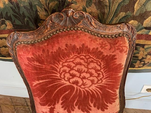 Chaise à dossier plat d'époque Louis XV-photo-6