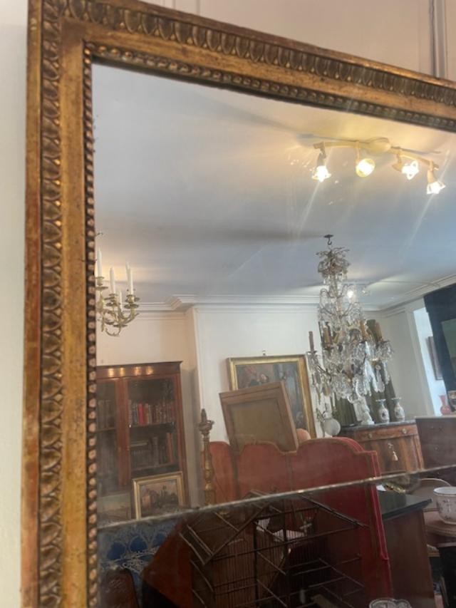 Miroir en bois et stuc fin de l'époque Louis XVI-photo-2