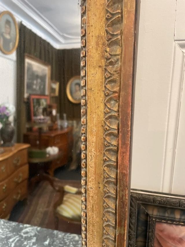 Miroir en bois et stuc fin de l'époque Louis XVI-photo-3