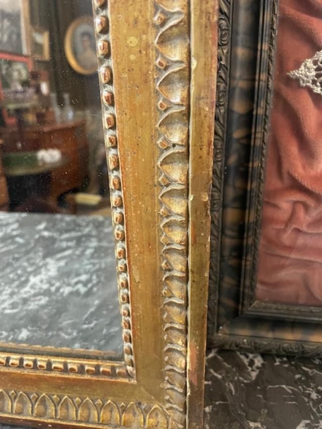 Miroir en bois et stuc fin de l'époque Louis XVI-photo-4