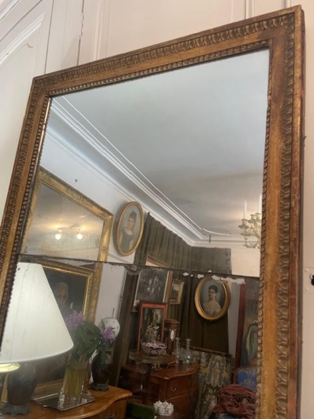 Miroir en bois et stuc fin de l'époque Louis XVI-photo-2