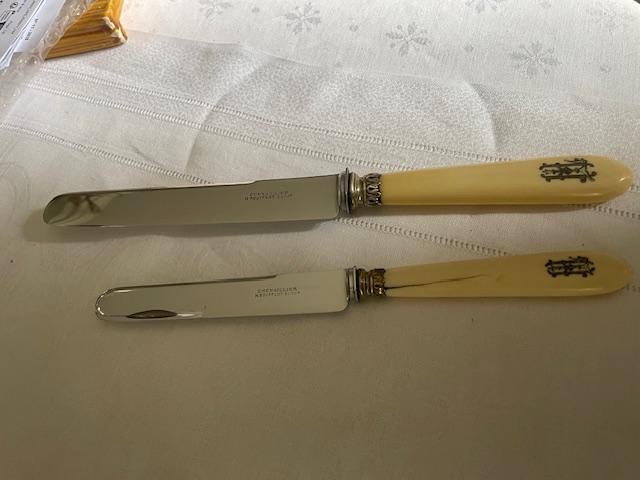 Set Of 30 Table Knives And 24 Cheese Knives , Chenaillier H / Soufflot-photo-3