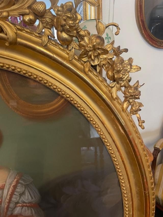 Très important pastel vers 1850 représentant une jeune fille de l'aristocratie.-photo-1