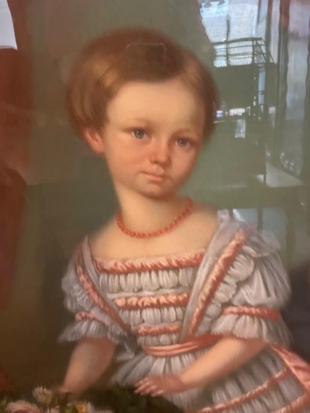 Très important pastel vers 1850 représentant une jeune fille de l'aristocratie.-photo-4