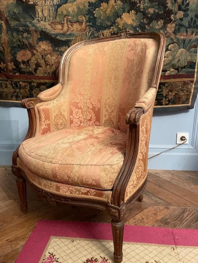 Bergère en gondole d'époque Louis XVI-photo-5