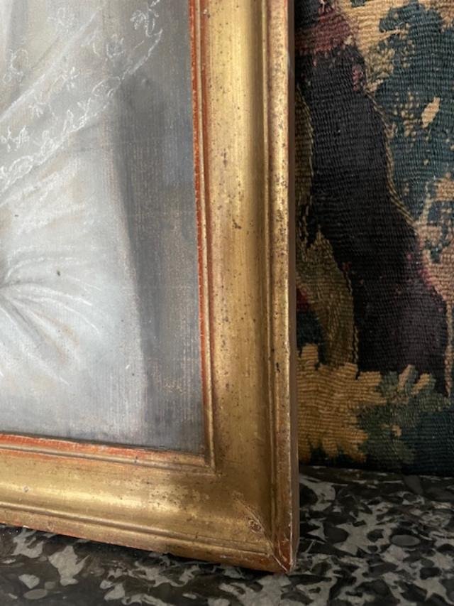 Late 18th Century French School, Pastel Portrait Of A Woman-photo-1