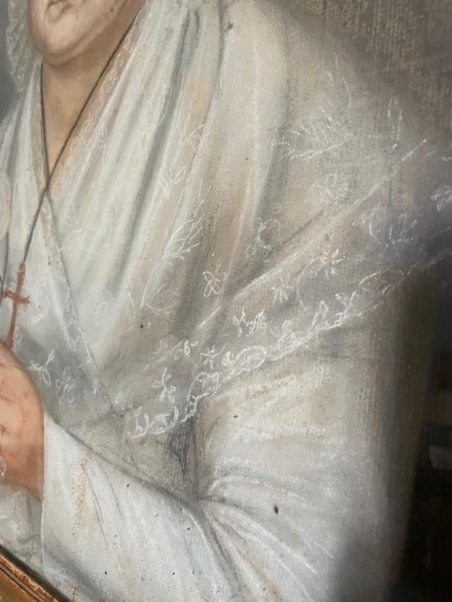 Late 18th Century French School, Pastel Portrait Of A Woman-photo-2