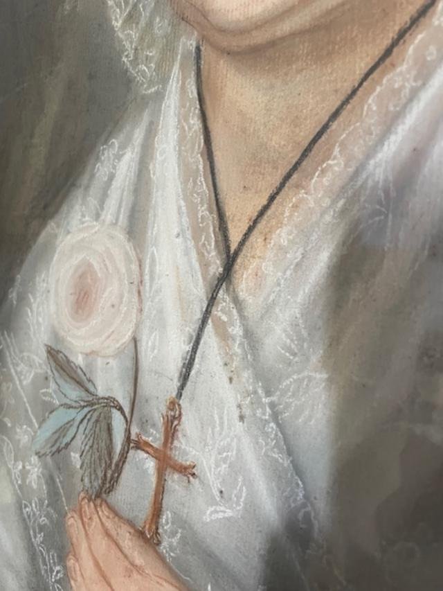 Late 18th Century French School, Pastel Portrait Of A Woman-photo-3