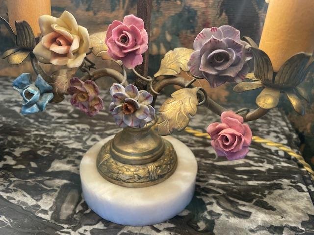 Porcelain Hot Water Bottle Lamp With Floral Design-photo-4