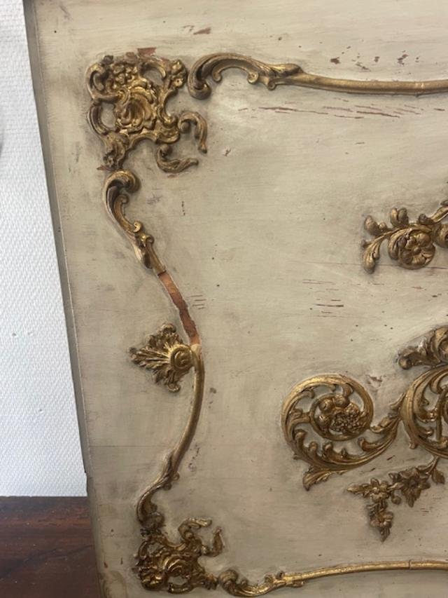 Louis XV-style Carved And Gilded Wooden Door Lintel-photo-4