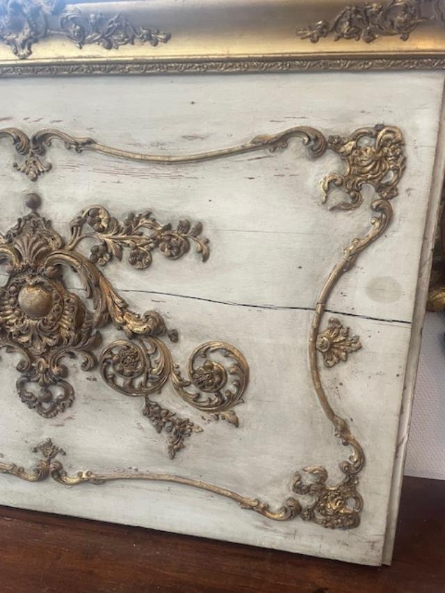 Louis XV-style Carved And Gilded Wooden Door Lintel-photo-1