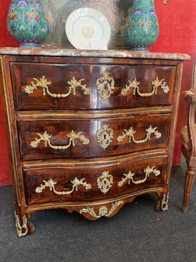 Small Regency-era Chest Of Drawers, Stamped 