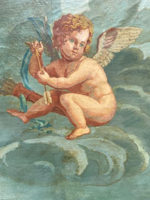 Trumeau de style Louis XVI à décor d'un cupidon.-photo-3