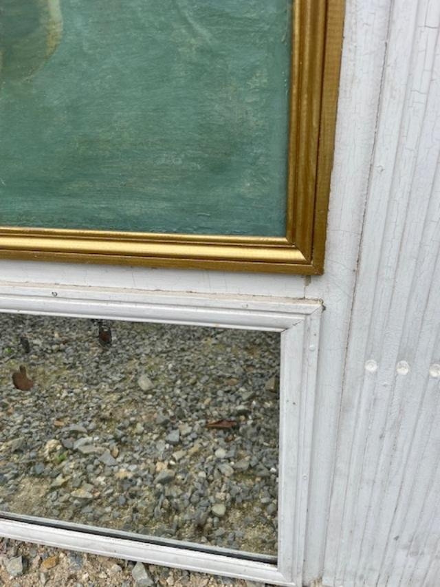 Trumeau de style Louis XVI à décor d'un cupidon.-photo-1