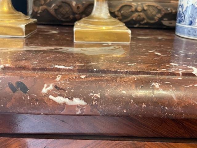 Small Veneered Wooden Cabinet From The Early 19th Century.-photo-5