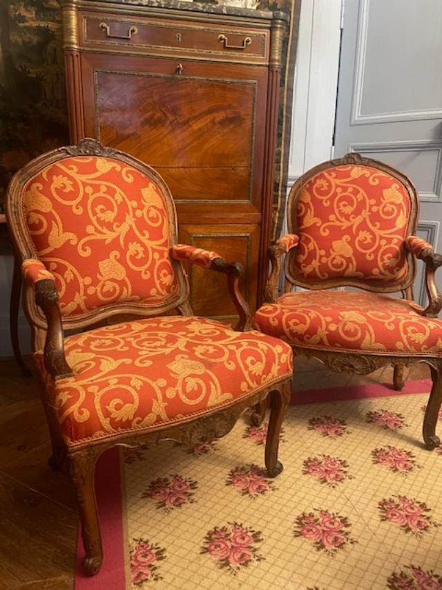 Paire de fauteuils 18 ème d'époque régence