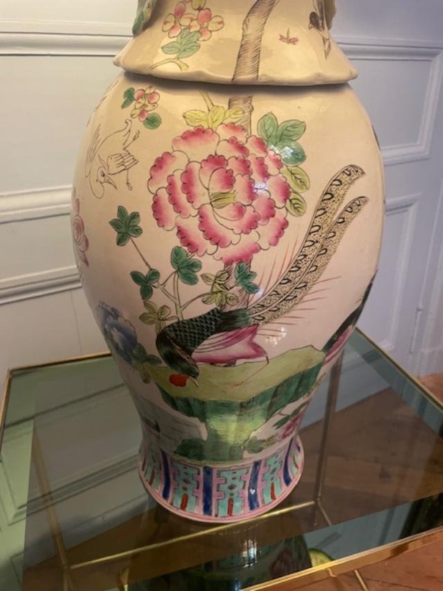 Large Chinese Porcelain Vase Converted Into A Lamp-photo-4