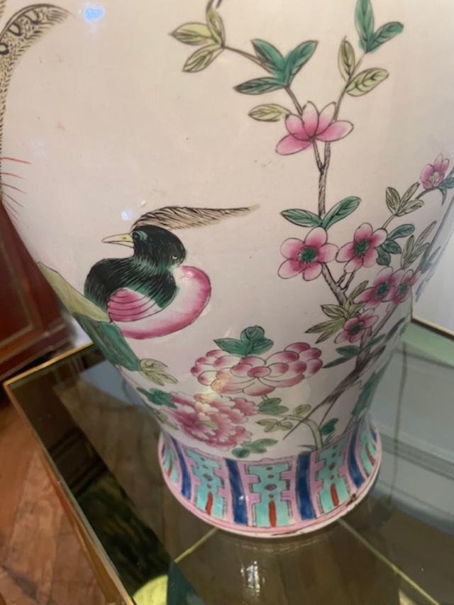 Large Chinese Porcelain Vase Converted Into A Lamp-photo-2