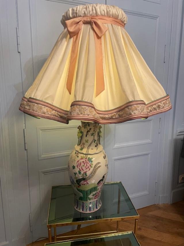 Large Chinese Porcelain Vase Converted Into A Lamp