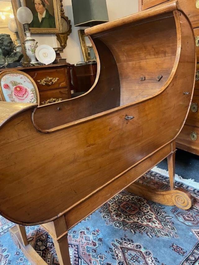 Restored Vintage Cradle Made Of Fruitwood-photo-3