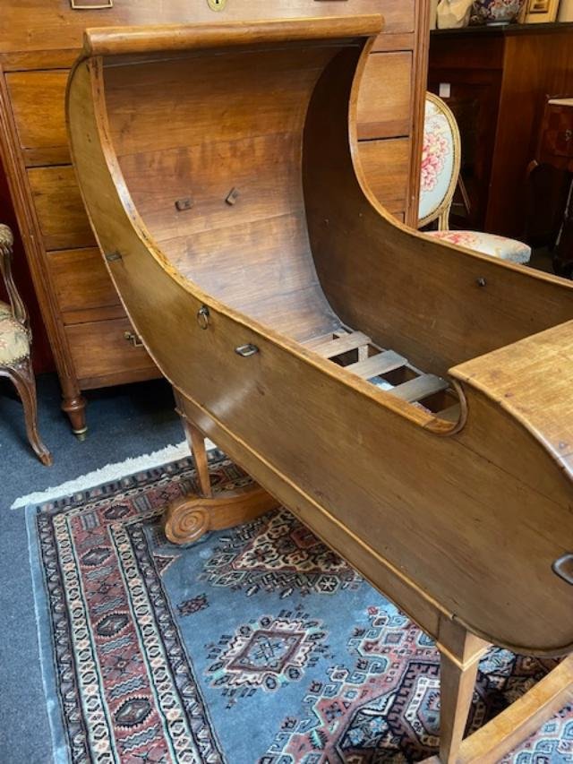Restored Vintage Cradle Made Of Fruitwood-photo-4