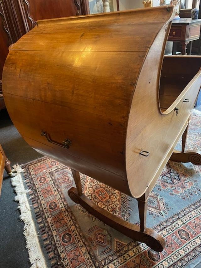 Restored Vintage Cradle Made Of Fruitwood-photo-1