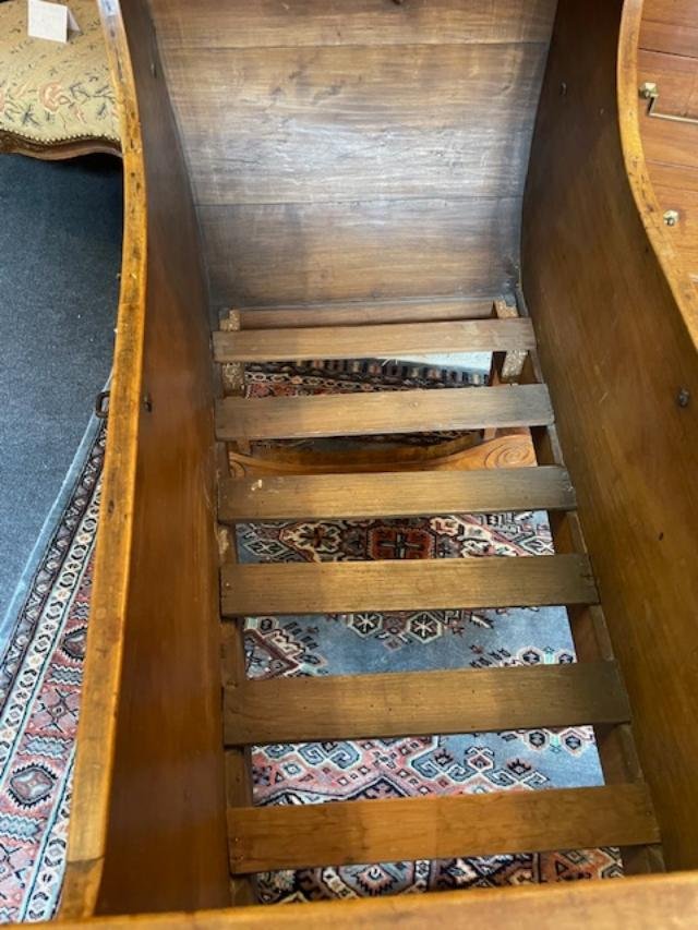 Restored Vintage Cradle Made Of Fruitwood-photo-2