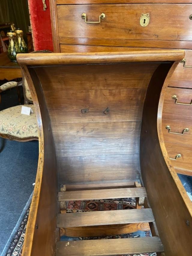 Restored Vintage Cradle Made Of Fruitwood-photo-3
