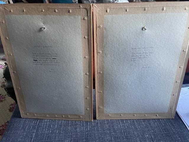 Pair Of Lithographs Depicting Two Hunters-photo-4