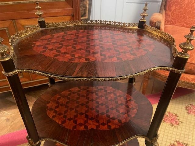 Napoleon III-era Side Table, With Bronze Trim.-photo-3
