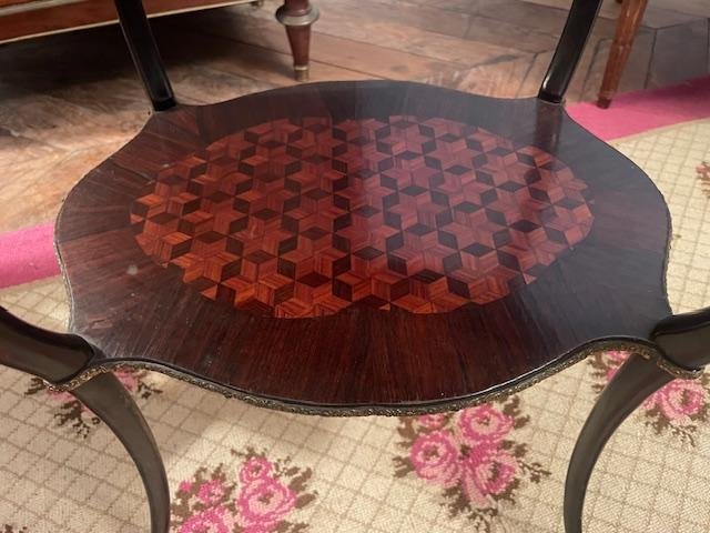 Napoleon III-era Side Table, With Bronze Trim.-photo-4