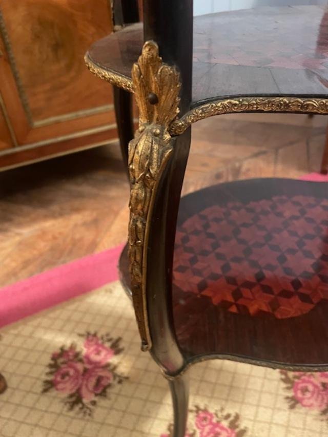 Napoleon III-era Side Table, With Bronze Trim.-photo-1