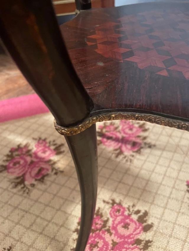 Napoleon III-era Side Table, With Bronze Trim.-photo-2